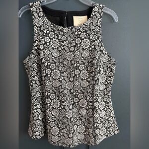 Anthropologie Black and White Floral Blouse